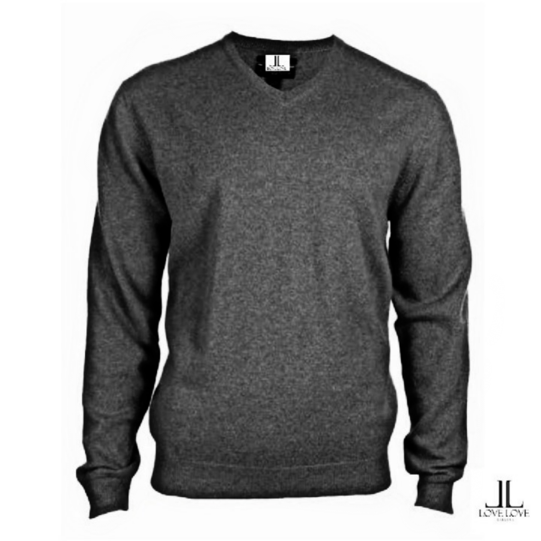 Cashmere Sweater Men (Dark-grey)-Natural - love love gallery